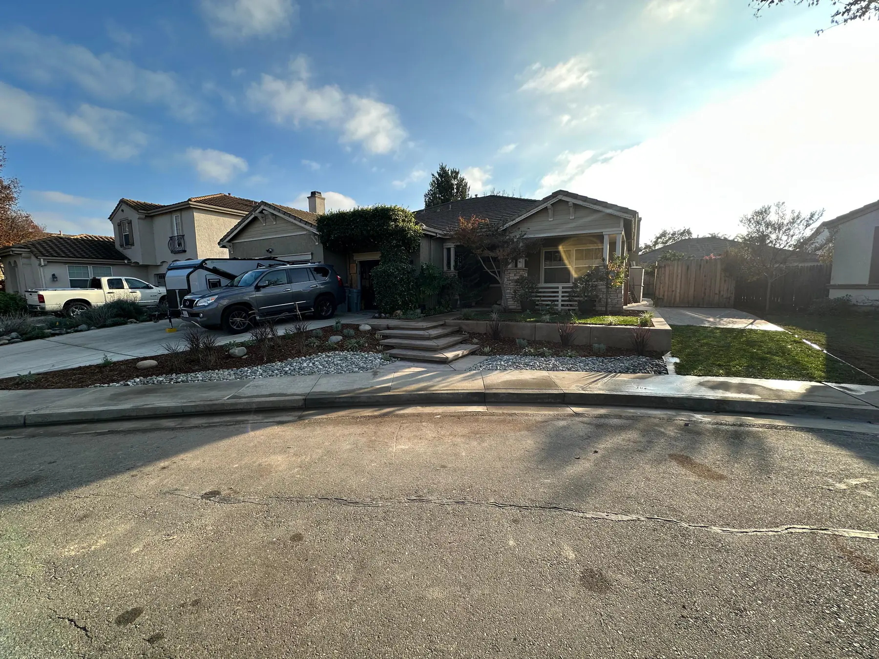 Front yard before landscape transformation